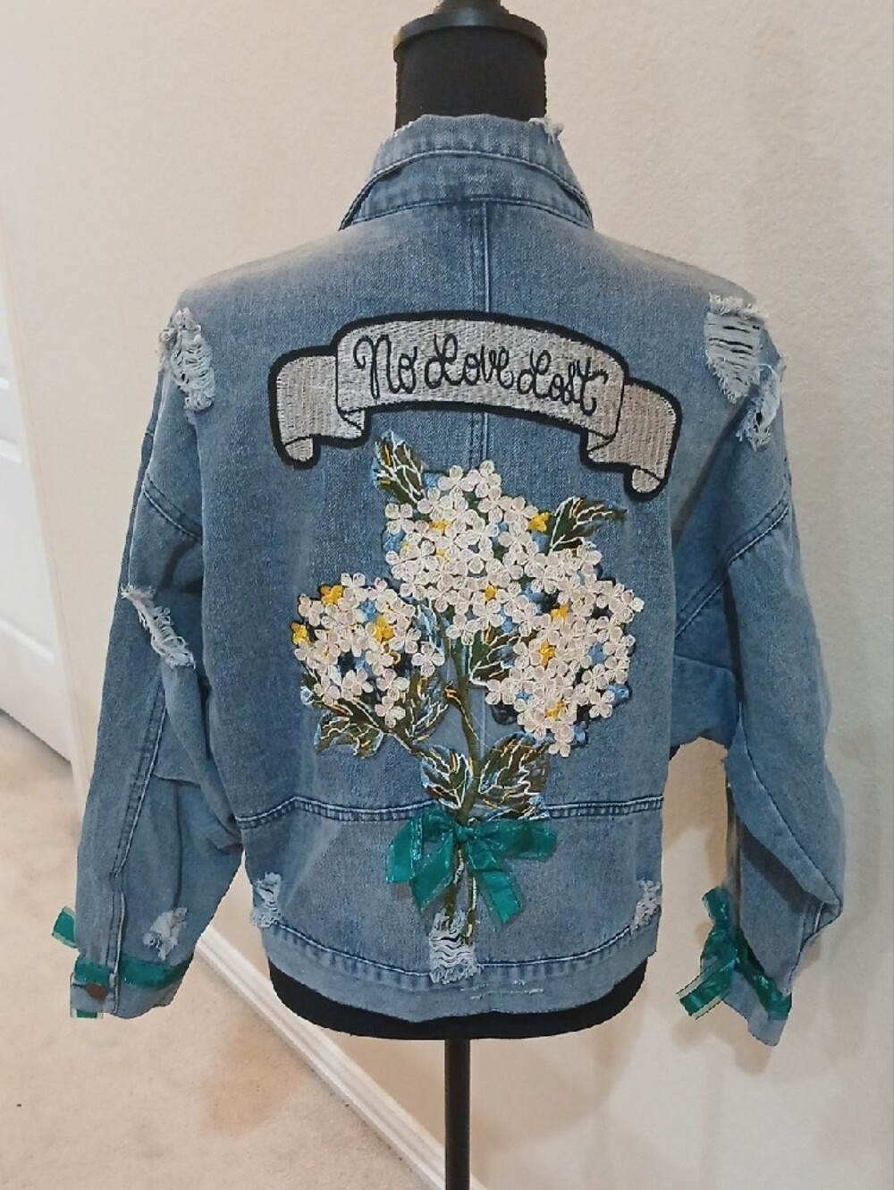 Fairycore Flower Denim Jacket - Oversized Jean Trucker